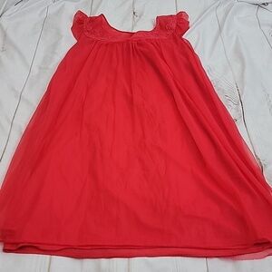Vintage Texsheen Single Stitch Lovers Red Chamisole Nightgown Sleep Dress sz 32